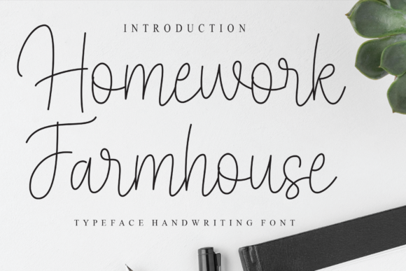 Homework Farmhouse: A Refined Script Font for Polished Branding