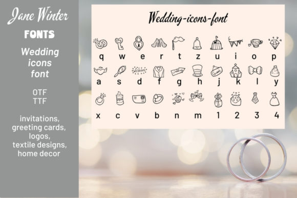 Wedding Icons: A Charming Dingbats Font for Handmade Love